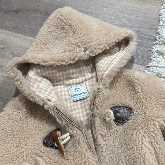 Petite Maison Kids 2Y toddler fur jacket boy sherpa tan brown - Picture 6 of 9